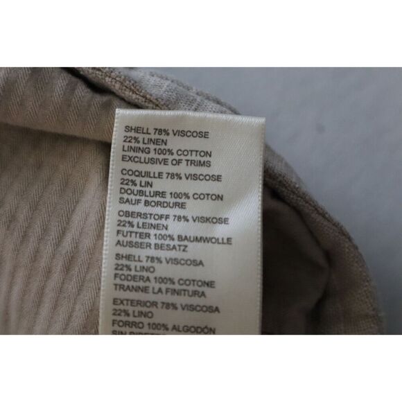 We The Free x FP OB1658551 Women's Sz M Khaki/Taupe Charley Linen Blend Vest - Picture 5 of 9